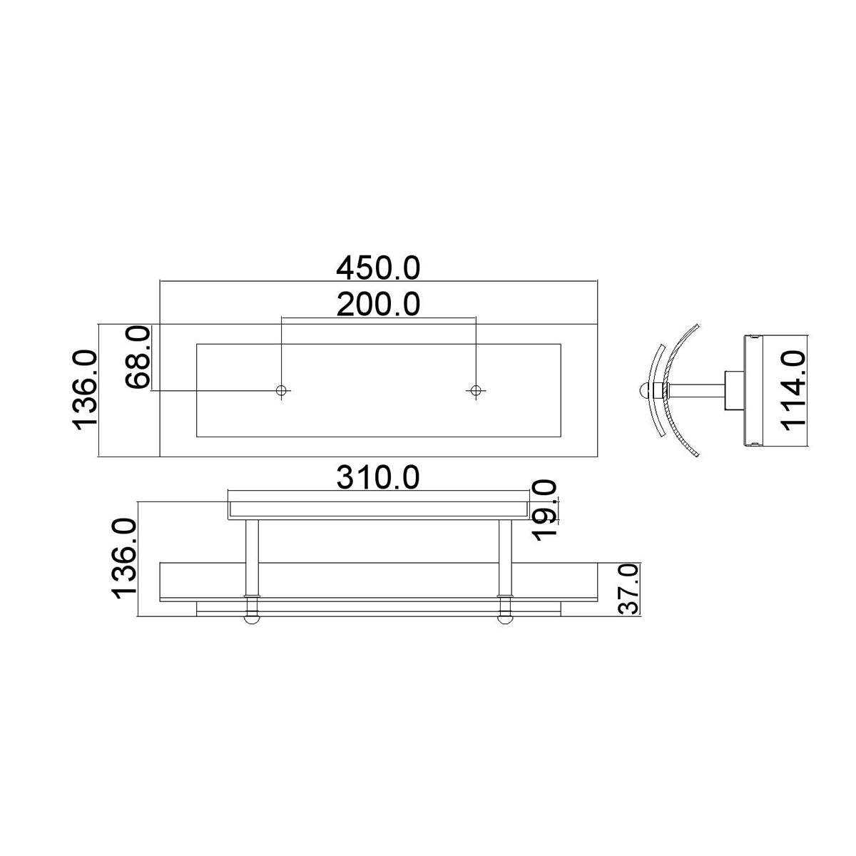 Hinkley Wall Light from the Duet range. Duet 2 Light Wall Light Product Code = HK-DUET2-BATH