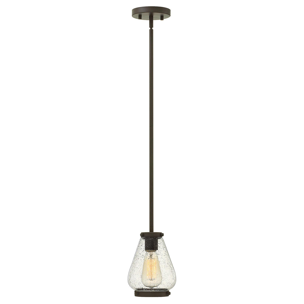 Hinkley Pendant from the Finley range. Finley 1 Light Mini Pendant - Oil Rubbed Bronze Product Code = HK-FINLEY-P-OZ