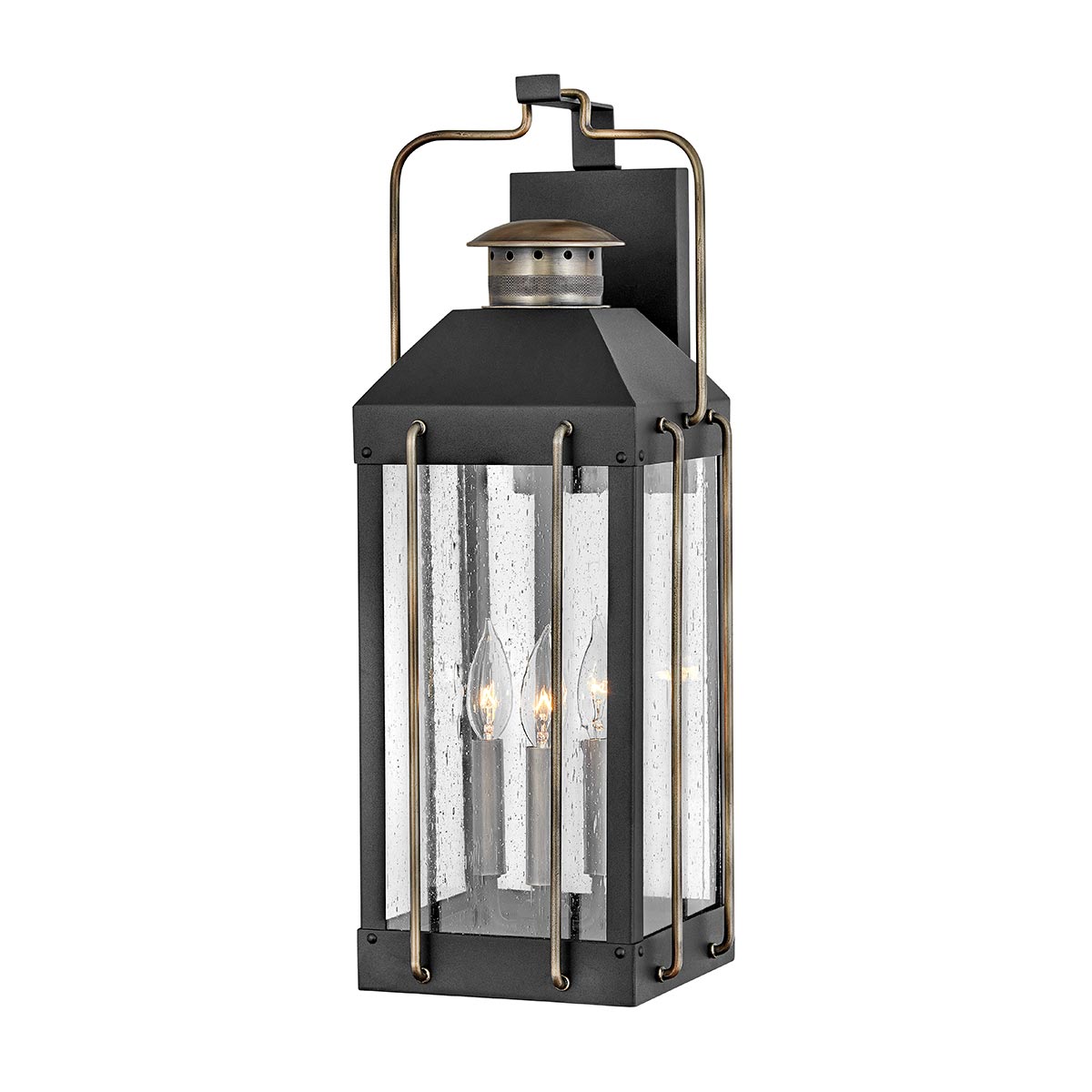 Hinkley Outdoor Wall Light from the Fitzgerald range. Fitzgerald 3 Light Large Wall Lantern Product Code = HK-FITZGERALD2-L