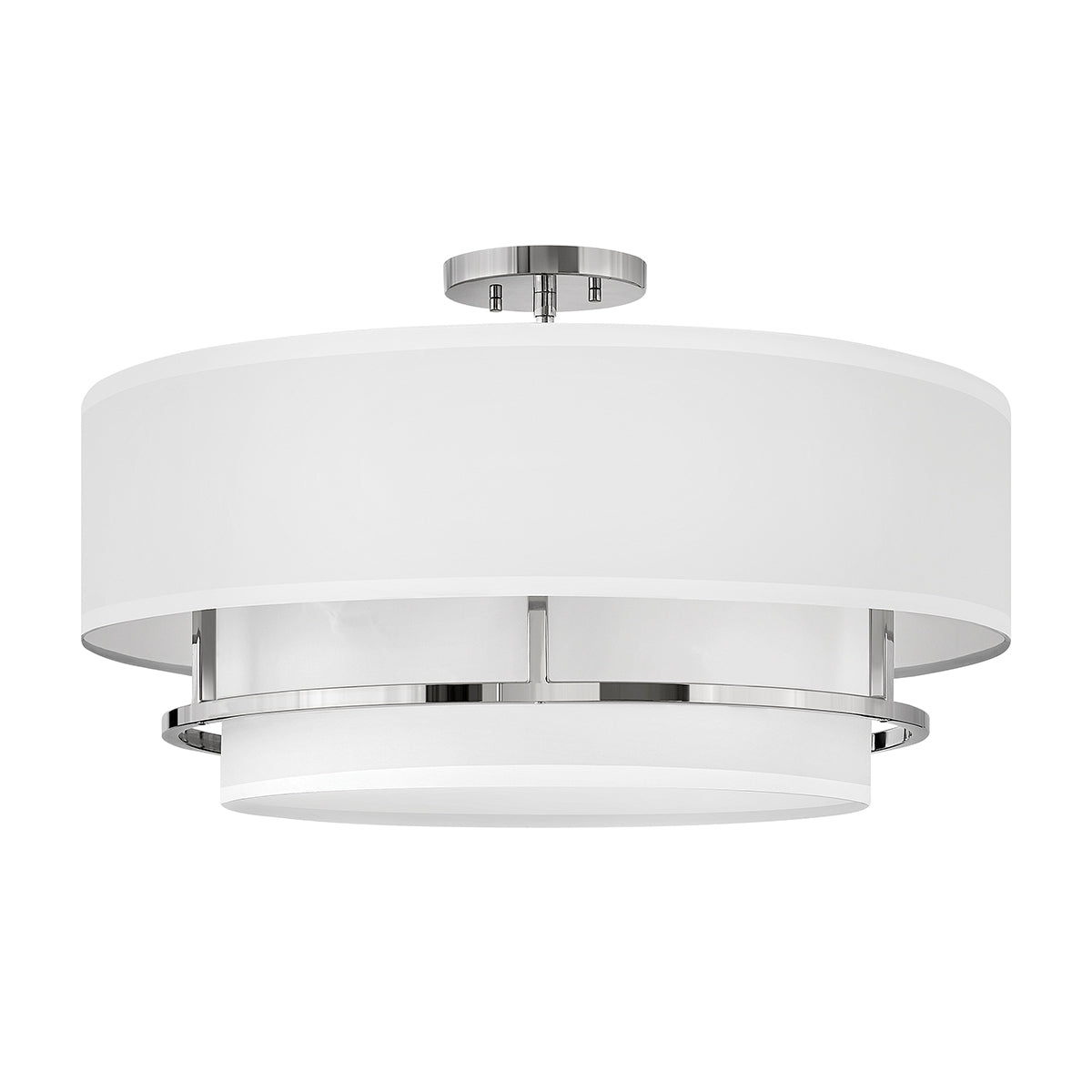 Hinkley Duo Mount Pendant/Semi-Flush from the Graham range. Graham 4 Light Duo Mount - Polished Nickel Product Code = HK-GRAHAM-L-PN