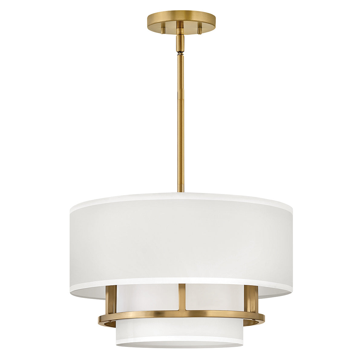 Hinkley Duo Mount Pendant/Semi-Flush from the Graham range. Graham 3 Light Duo Mount - Lacquered Brass Product Code = HK-GRAHAM-M-LCB