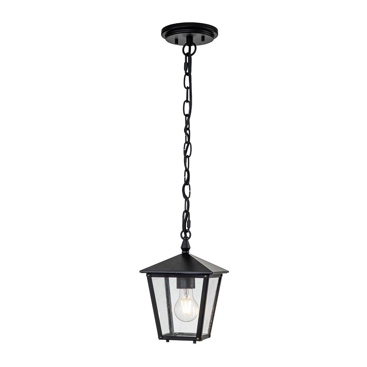 Hinkley Outdoor Hanging from the Huntersfield range. Huntersfield 1 Light Small Chain Lantern Product Code = HK-HUNTERSFIELD8-S-BK