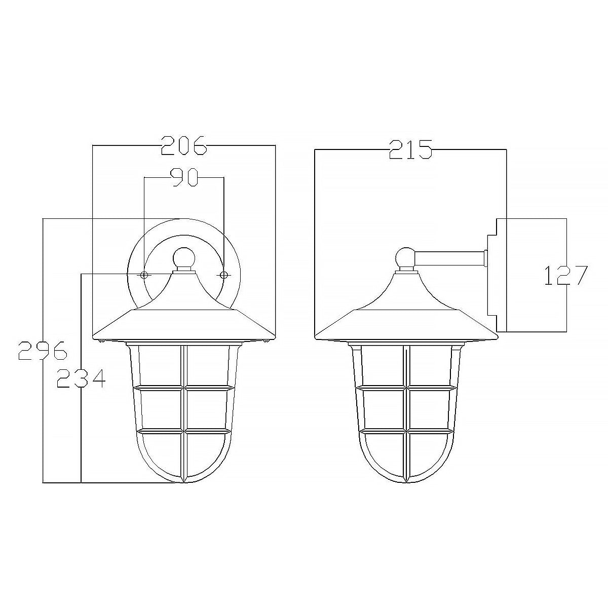Hinkley Outdoor Wall Light from the Marina range. Marina 1 Light Small Wall Lantern Product Code = HK-MARINA2-S