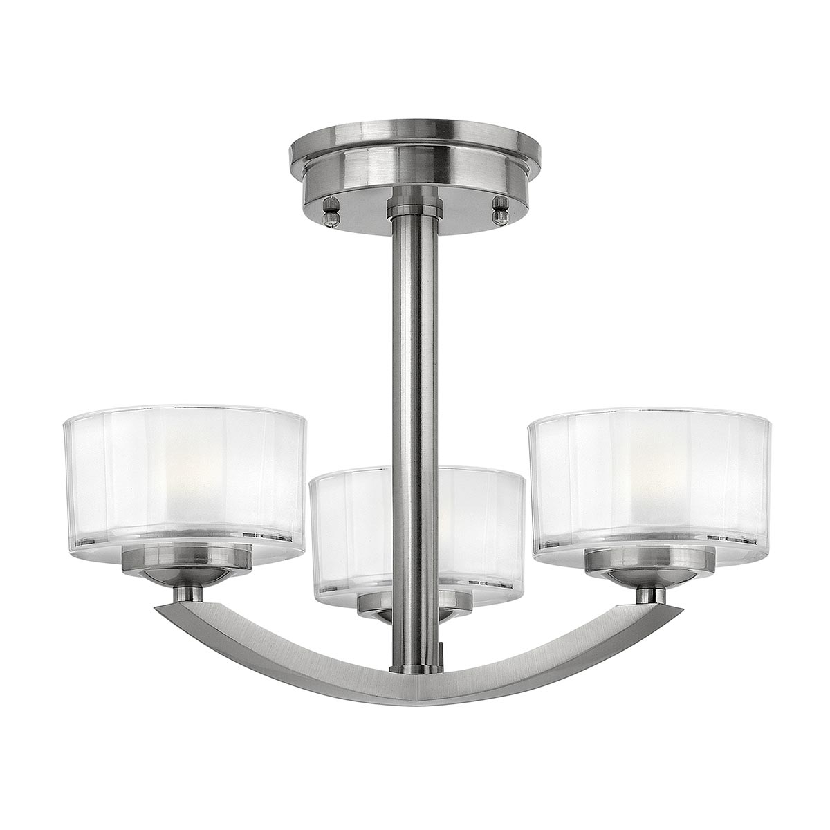 Hinkley Ceiling Semi-Flush from the Meridian range. Meridian 3 Light Semi-Flush Product Code = HK-MERIDIAN-SF