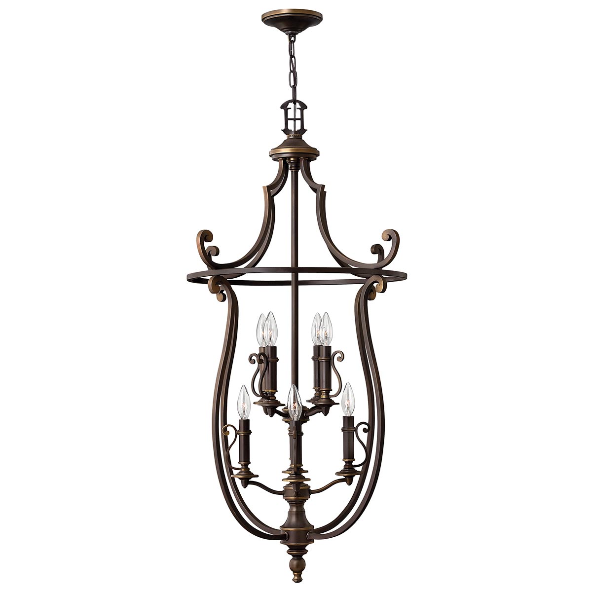 Hinkley Chandelier from the Plymouth range. Plymouth 8 Light Pendant Product Code = HK-PLYMOUTH8-P