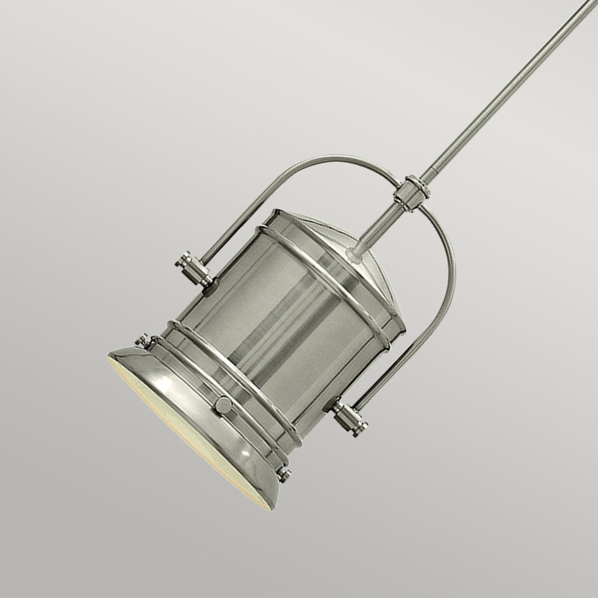 Hinkley Pendant from the Pullman range. Pullman 1 Light Pendant - Brushed Nickel Product Code = HK-PULLMAN-M-BN