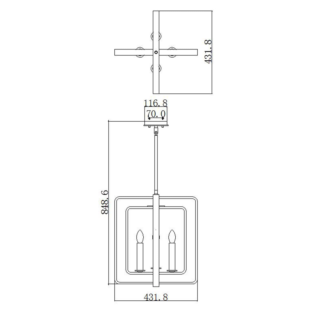 Hinkley Pendant from the Quentin range. Quentin 4 Light Tall Pendant Chandelier - Bronze Product Code = HK-QUENTIN-4P-B