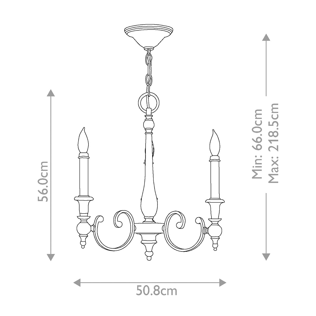 Hinkley Chandelier from the Yorktown range. Yorktown 3 Light Chandelier Product Code = HK-YORKTOWN3
