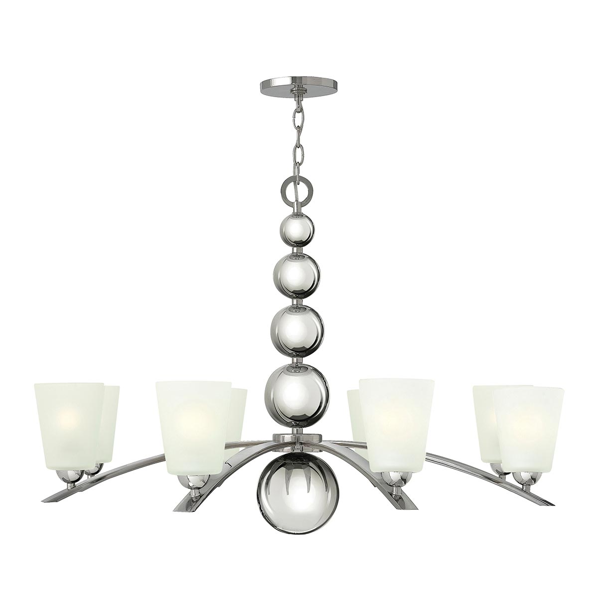 Hinkley Chandelier from the Zelda range. Zelda 8 Light Chandelier Product Code = HK-ZELDA8-PN
