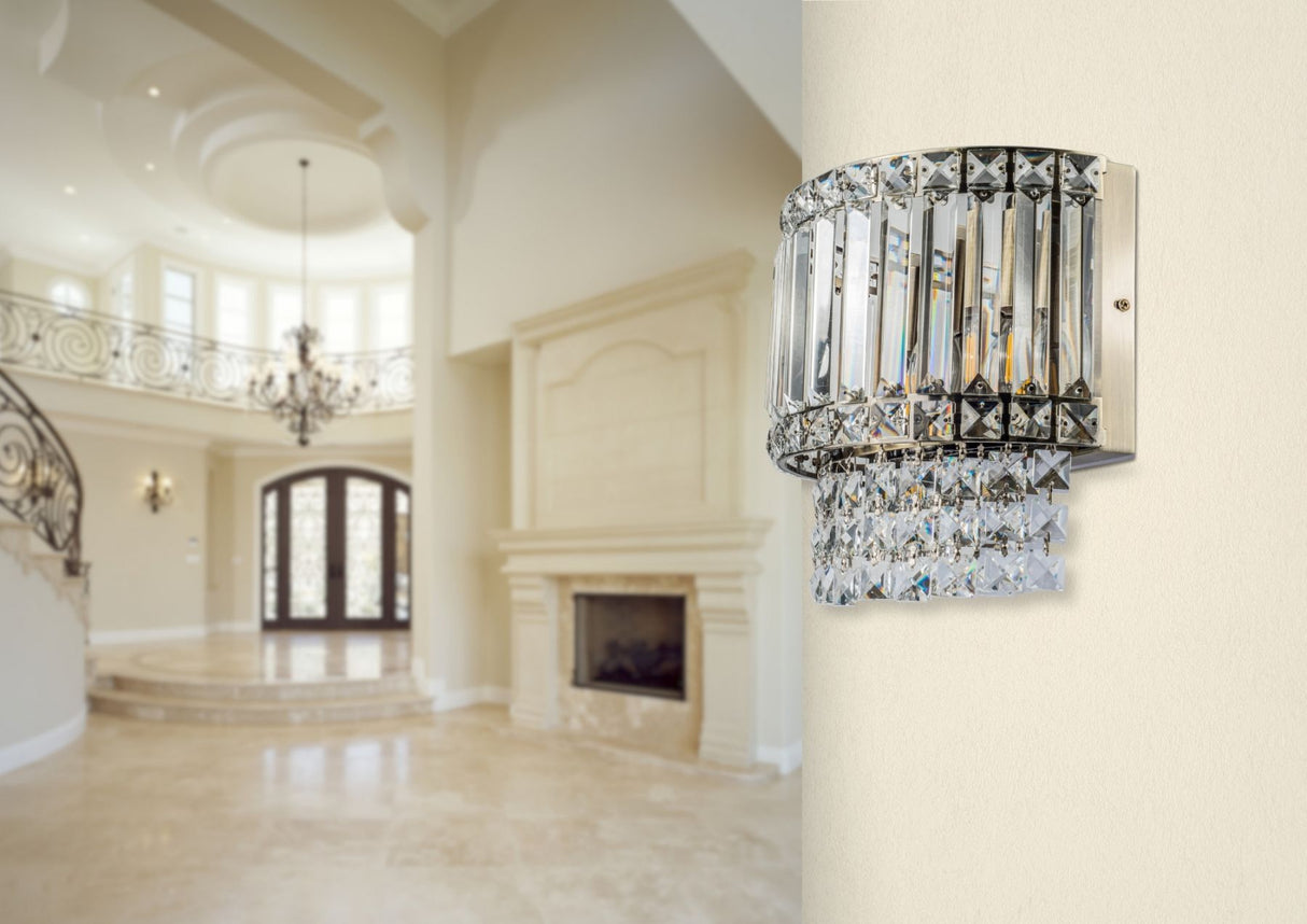 Magnalux ISLA 3 Light Wall Light Antique Brass with Crystal Part Number - ISL03ABWL