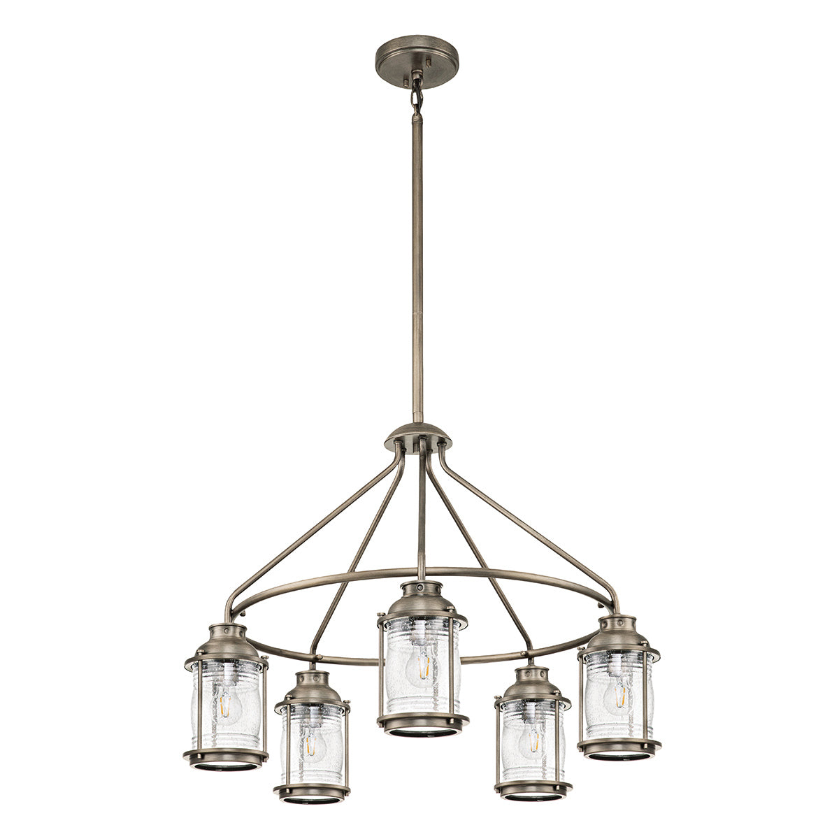 Kichler Chandelier from the Ashland Bay range. Ashland Bay 5 Light Outdoor Chandelier Product Code = KL-ASHLANDBAY-5P-BU