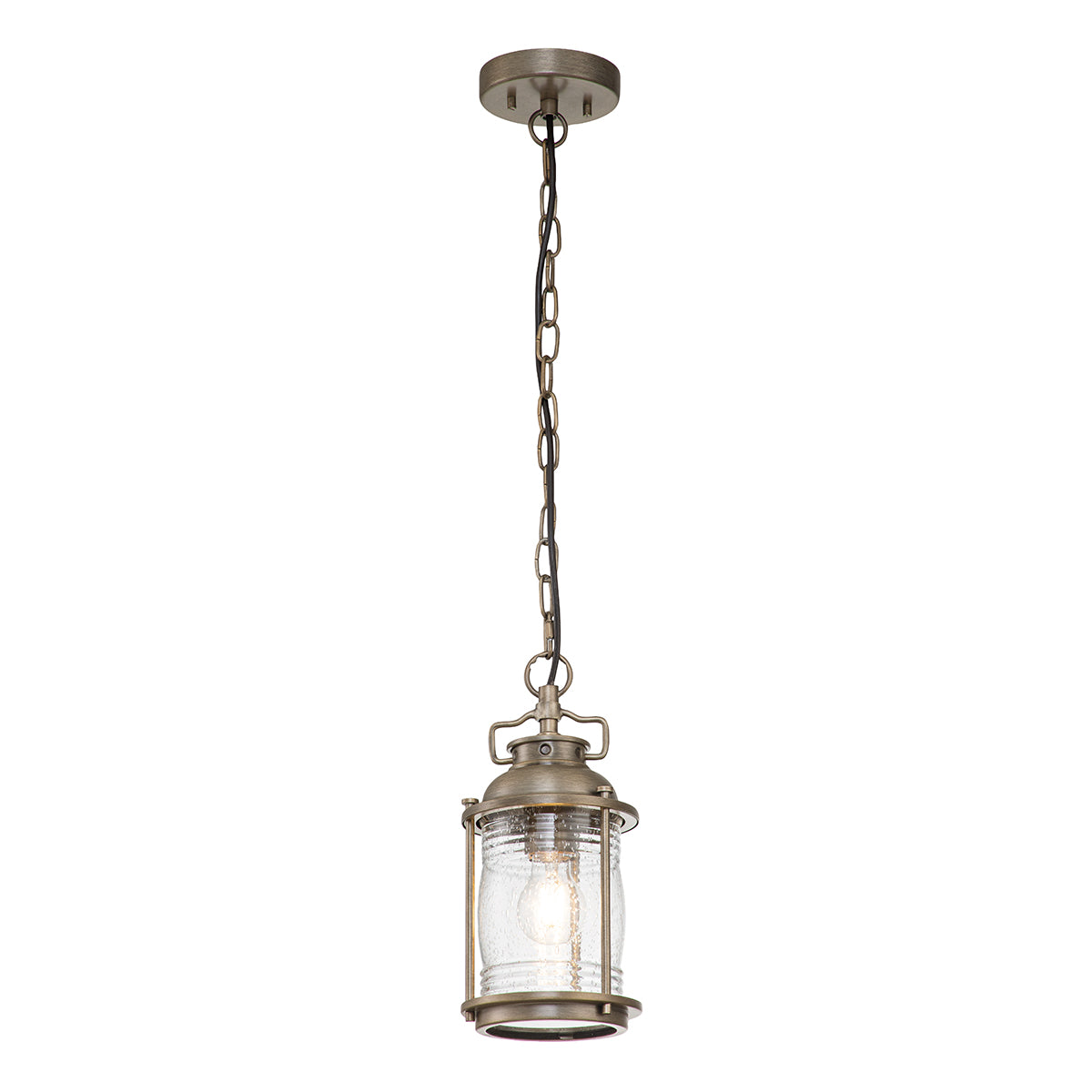 Kichler Outdoor Hanging from the Ashland Bay range. Ashland Bay 1 Light Small Chain Lantern Product Code = KL-ASHLANDBAY8-S-BU