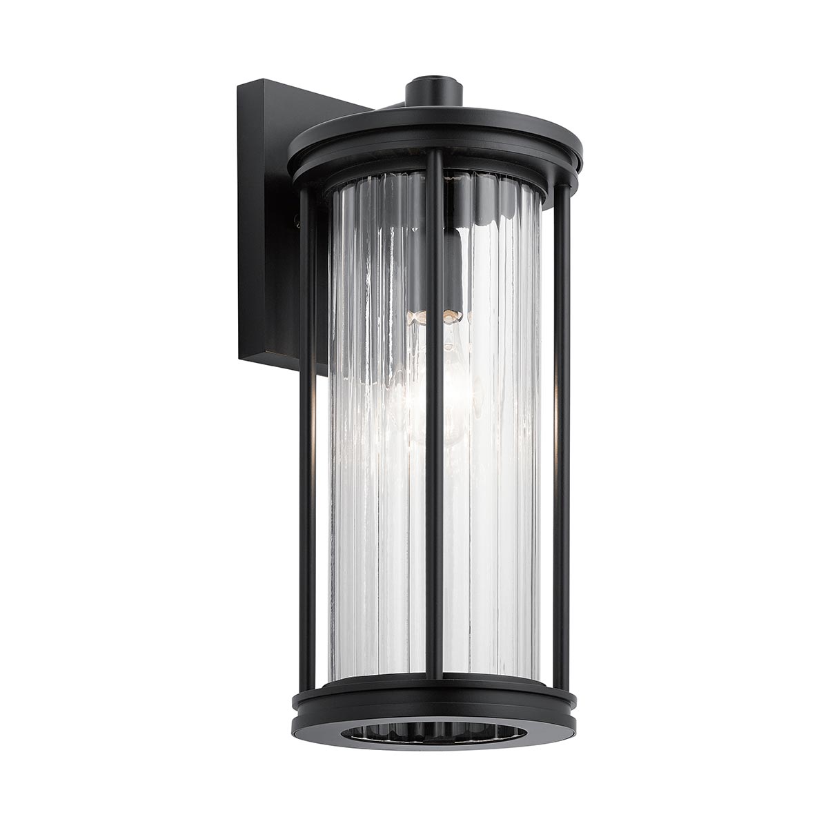 Kichler Outdoor Wall Light from the Barras range. Barras 1 Light Medium Wall Lantern Product Code = KL-BARRAS2-M-BK