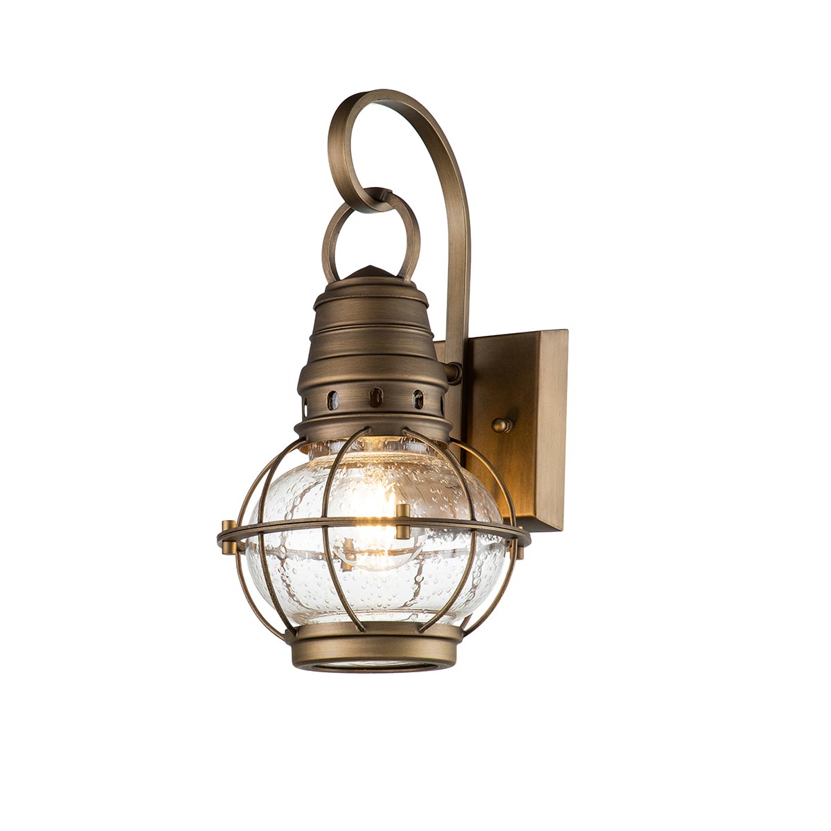Kichler Outdoor Wall Light from the Bridge Point range. Bridgepoint 1 Light Small Wall Lantern Product Code = KL-BRIDGEPOINT-S-NBR