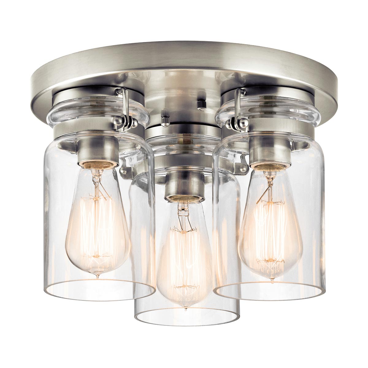 Kichler Ceiling Flush from the Brinley range. Brinley 3 Light Flush Product Code = KL-BRINLEY-F-NI