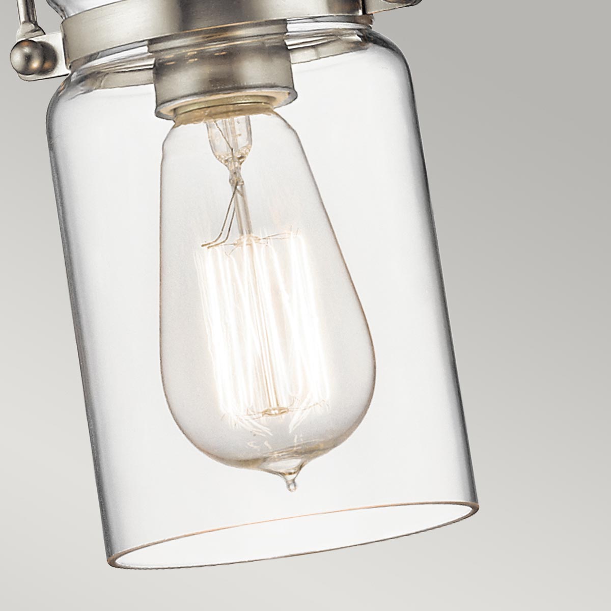 Kichler Pendant from the Brinley range. Brinley 1 Light Mini Pendant Product Code = KL-BRINLEY-MP-NI