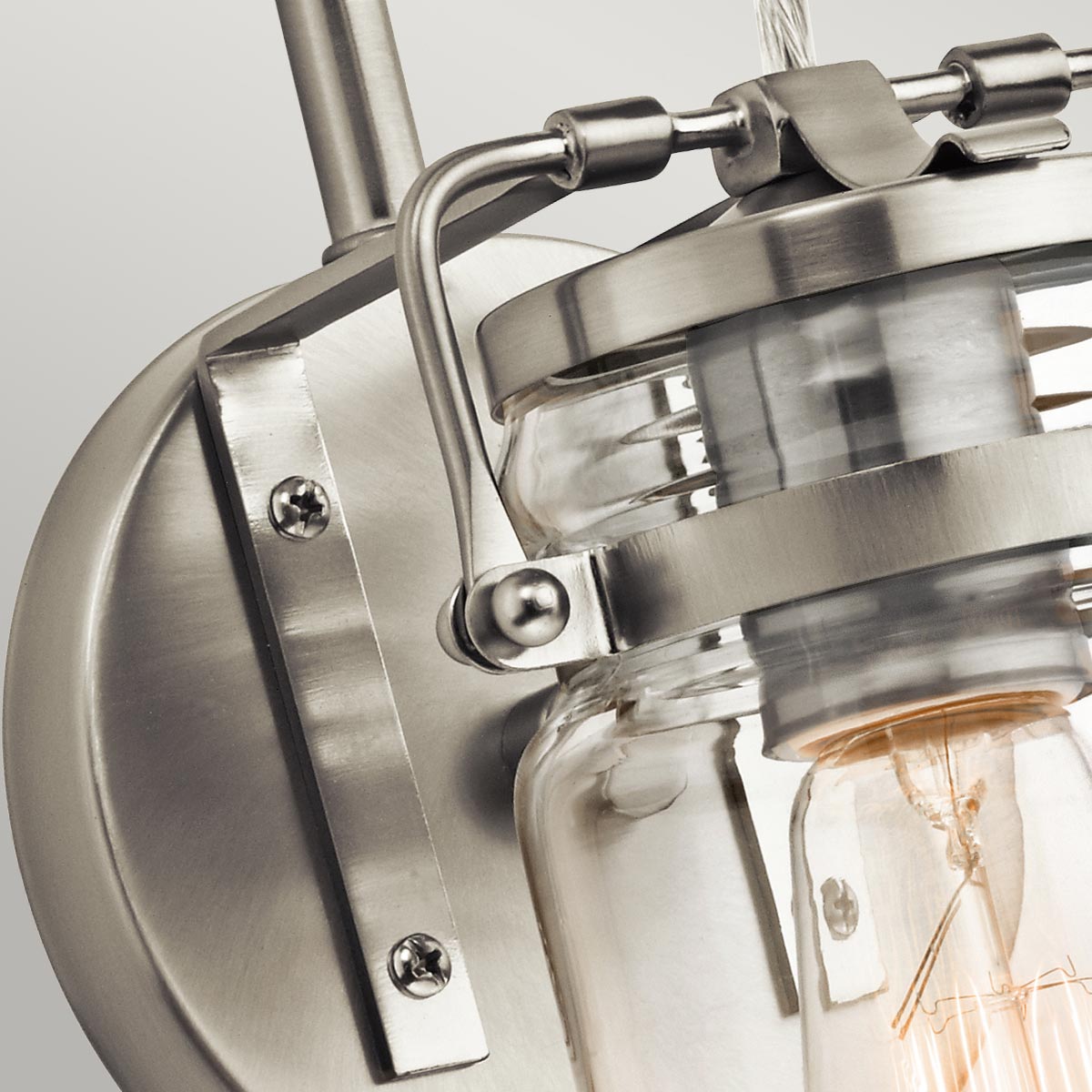 Kichler Wall Light from the Brinley range. Brinley 1 Light Wall Light Product Code = KL-BRINLEY1-NI