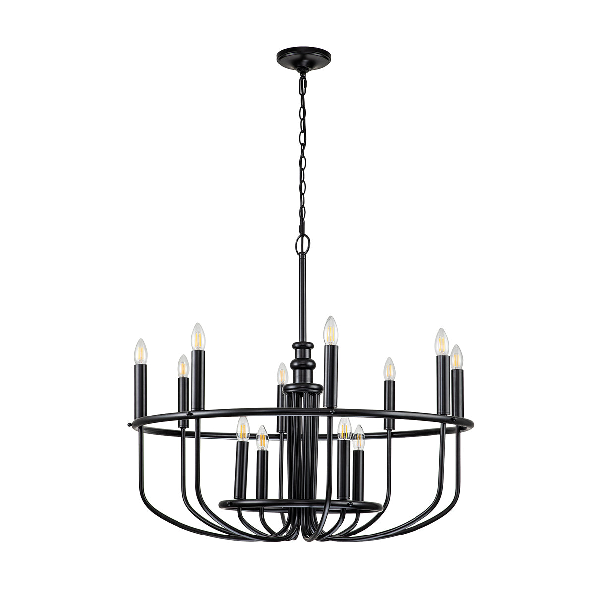 Kichler Chandelier from the Capitol Hill range. Capitol Hill 12lt Chandelier Product Code = KL-CAPITOL-HILL12-BLK