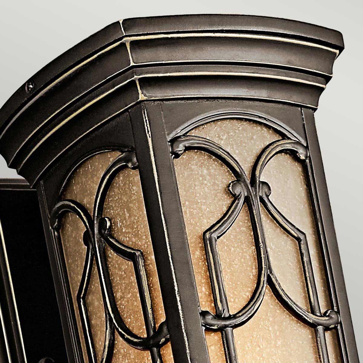 Kichler Outdoor Wall Light from the Franceasi range. Franceasi 1 Light Small Wall Lantern Product Code = KL-FRANCEASI-S