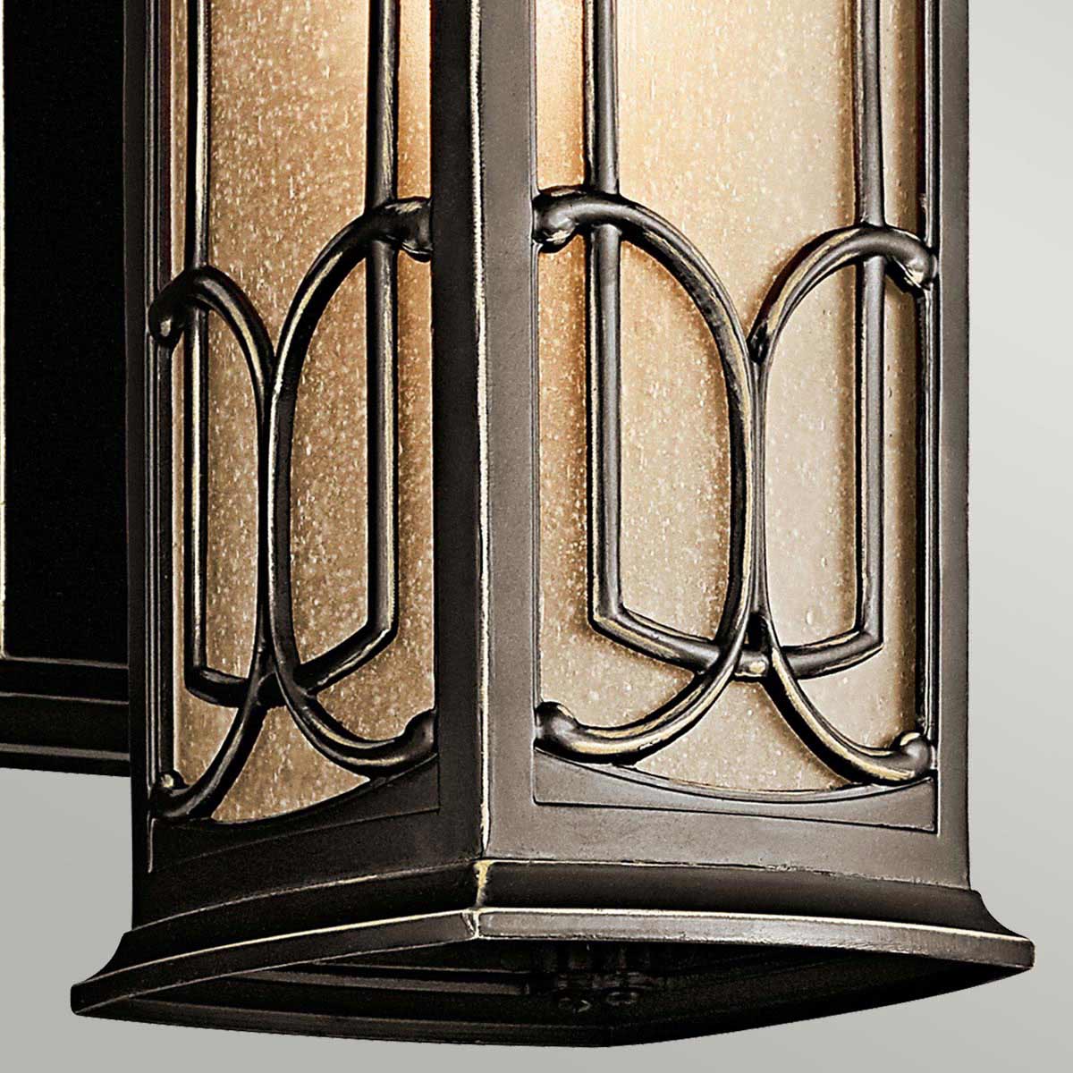 Kichler Outdoor Wall Light from the Franceasi range. Franceasi 1 Light Small Wall Lantern Product Code = KL-FRANCEASI-S