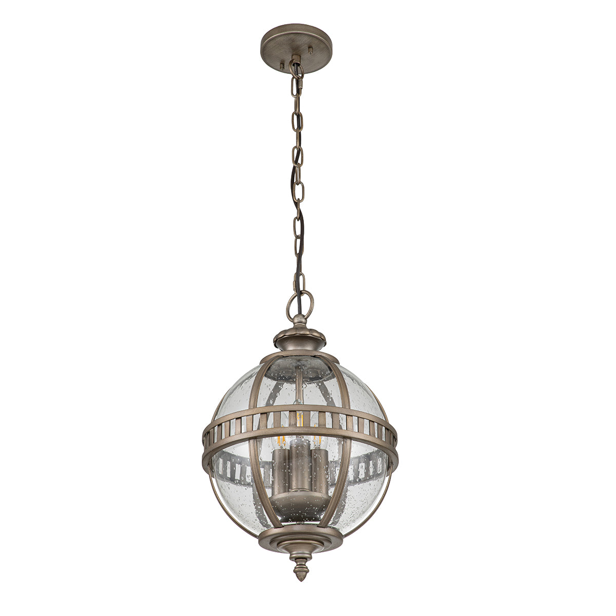 Kichler Outdoor Hanging from the Halleron range. Halleron 3 Light Chain Lantern Product Code = KL-HALLERON-8M-BU