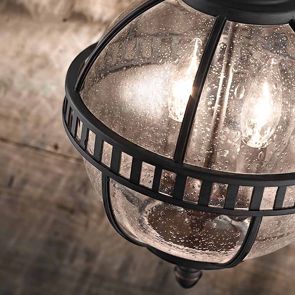 Kichler Outdoor Hanging from the Halleron range. Halleron 3 Light Chain Lantern Product Code = KL-HALLERON-8M