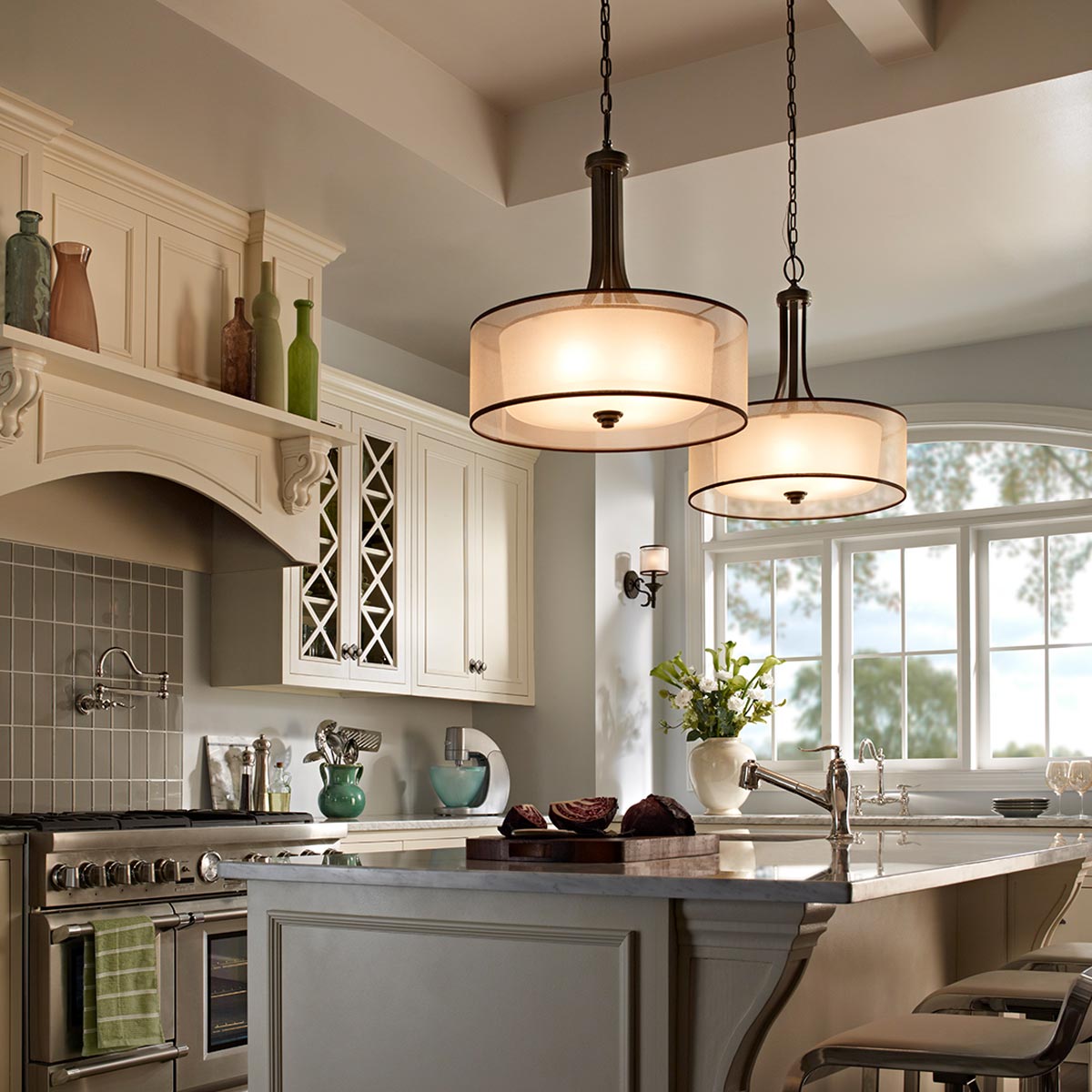 Kichler Pendant from the Lacey range. Lacey 4 Light Large Pendant Product Code = KL-LACEY-P-L-MB