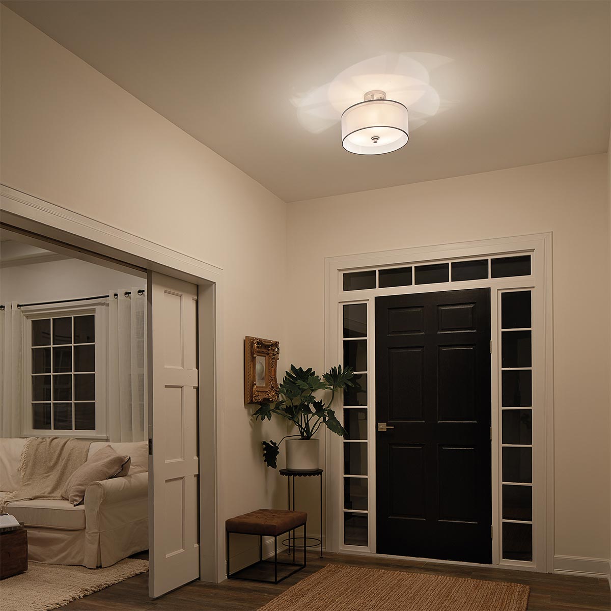 Kichler Ceiling Semi-Flush from the Lacey range. Lacey 3 Light Small Semi-Flush Product Code = KL-LACEY-SF-AP