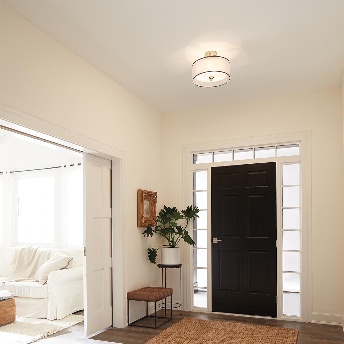 Kichler Ceiling Semi-Flush from the Lacey range. Lacey 3 Light Small Semi-Flush Product Code = KL-LACEY-SF-AP