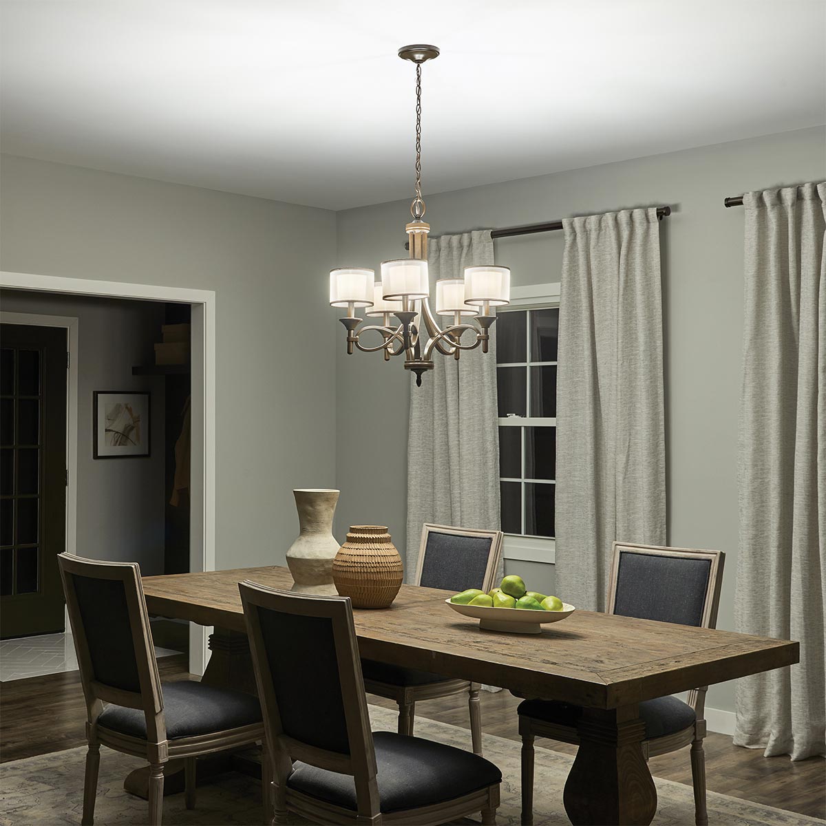 Kichler Chandelier from the Lacey range. Lacey 5 Light Chandelier Product Code = KL-LACEY5-MB