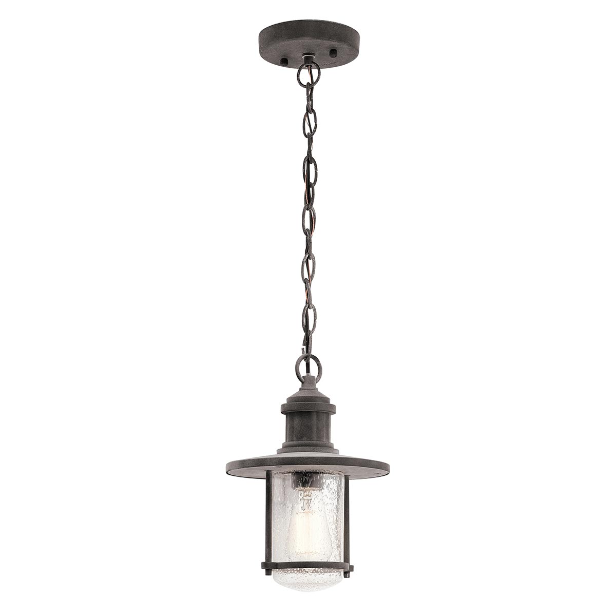 Kichler Outdoor Hanging from the Riverwood range. Riverwood 8" Chain Lantern Product Code = KL-RIVERWOOD8-M