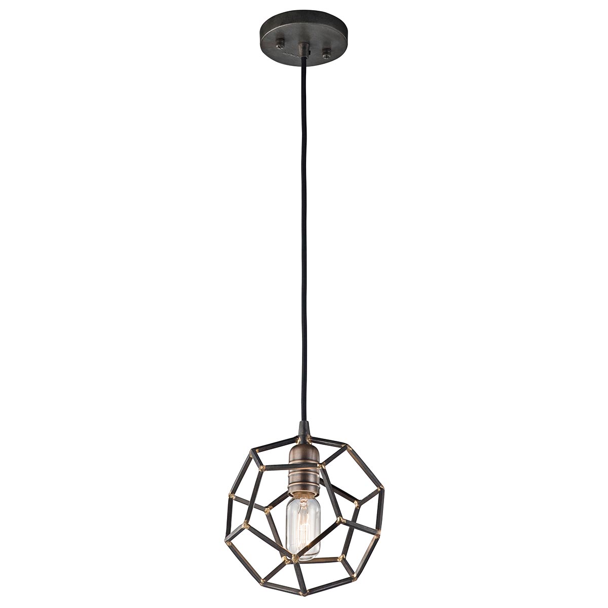 Kichler Pendant from the Rocklyn range. Rocklyn 1 Light Mini Pendant Raw Steel Product Code = KL-ROCKLYN-MP-RS