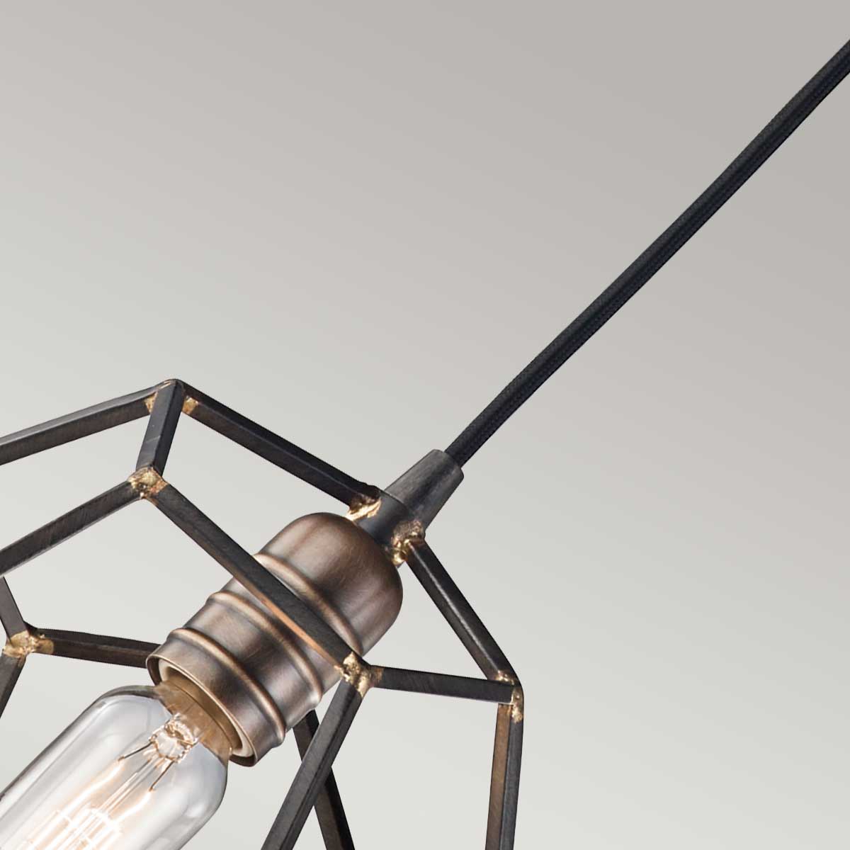 Kichler Pendant from the Rocklyn range. Rocklyn 1 Light Mini Pendant Raw Steel Product Code = KL-ROCKLYN-MP-RS