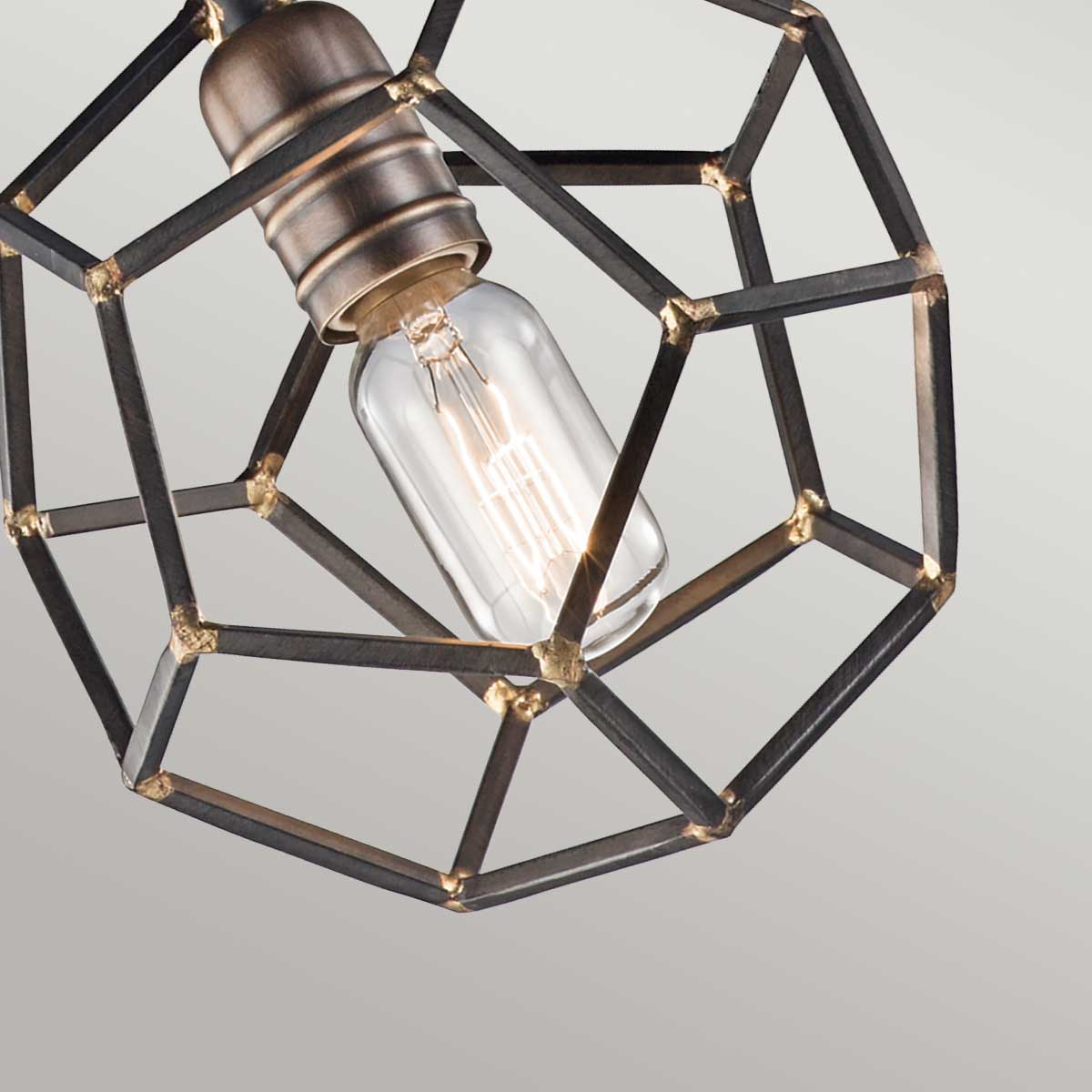Kichler Pendant from the Rocklyn range. Rocklyn 1 Light Mini Pendant Raw Steel Product Code = KL-ROCKLYN-MP-RS