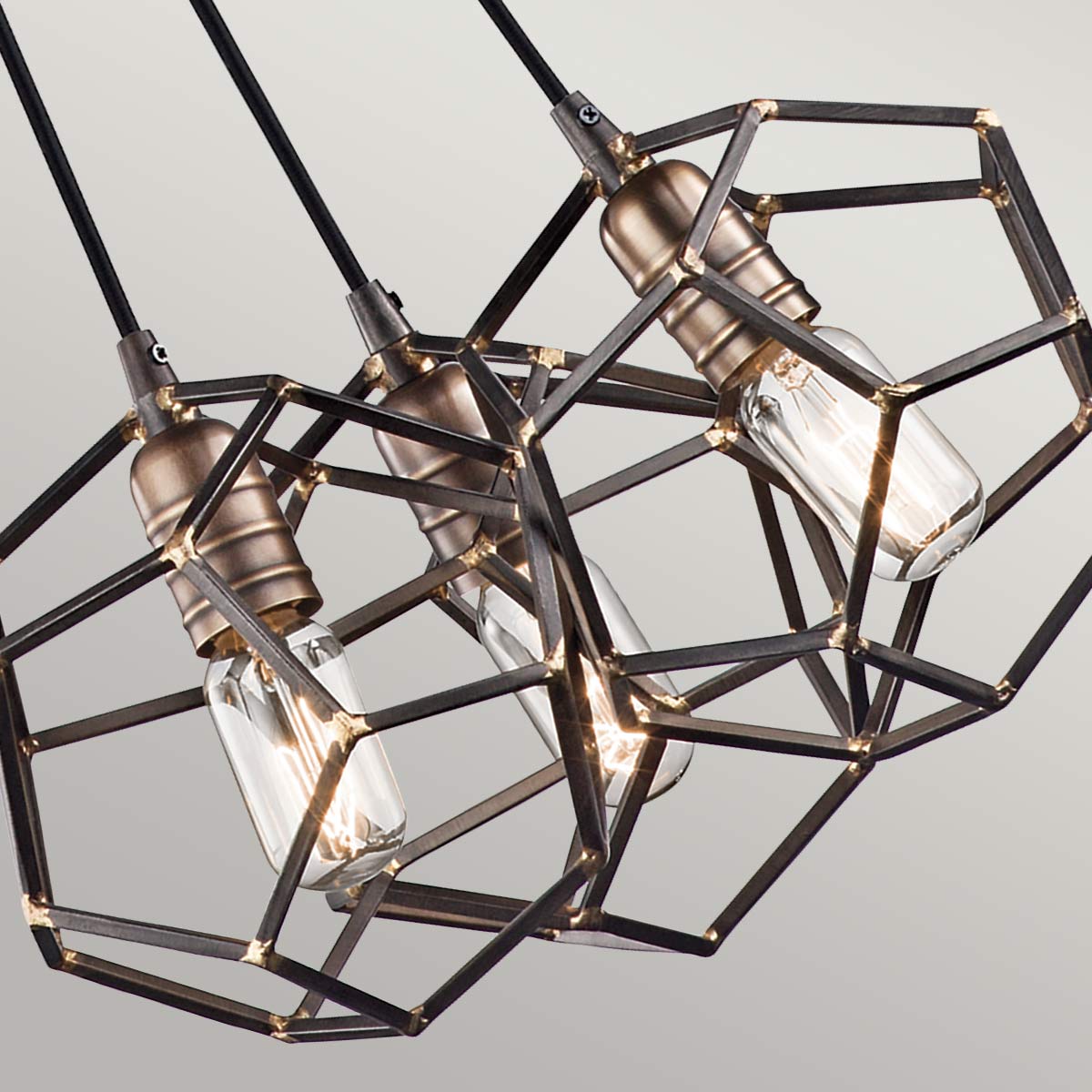 Kichler Chandelier from the Rocklyn range. Rocklyn 3 Light Chandelier Product Code = KL-ROCKLYN3-RS