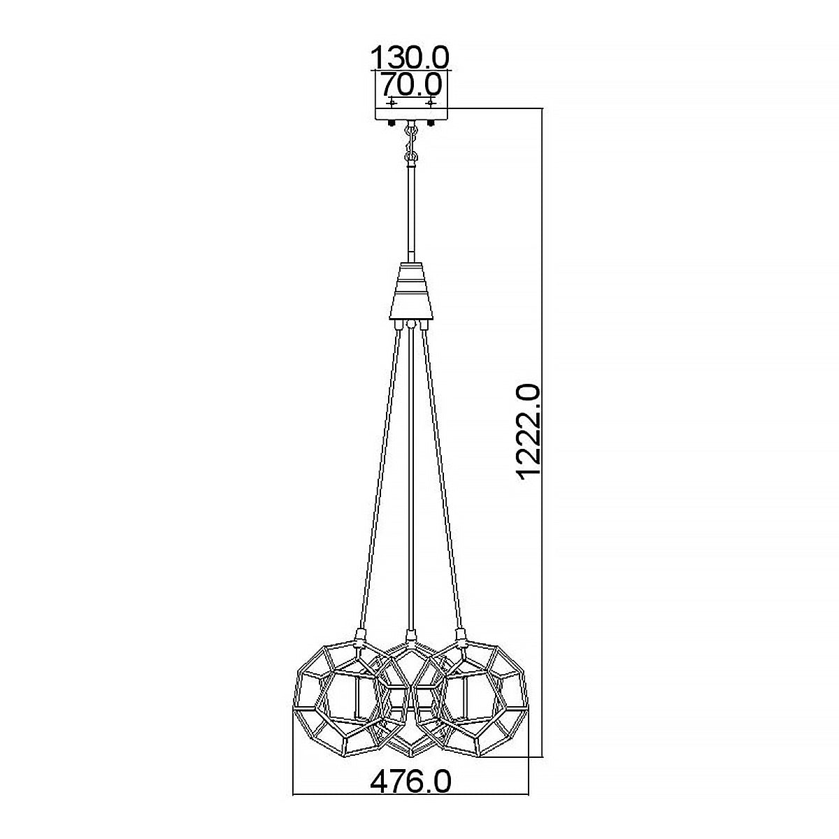 Kichler Chandelier from the Rocklyn range. Rocklyn 3 Light Chandelier Product Code = KL-ROCKLYN3-RS