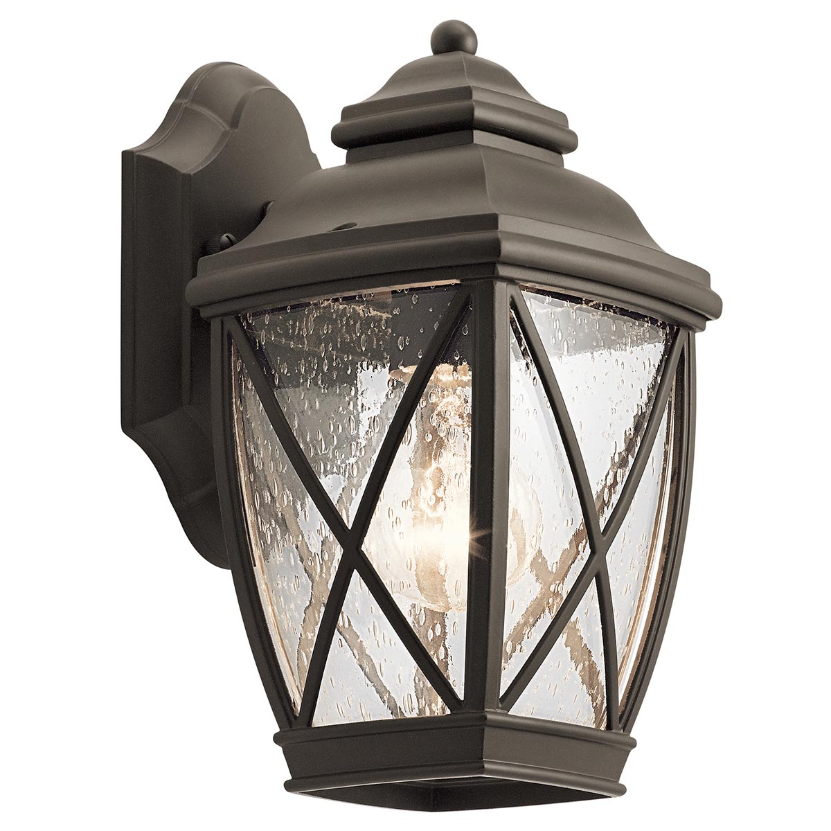 Kichler Outdoor Wall Light from the Tangier range. Tangier 1 Light Small Wall Lantern Product Code = KL-TANGIER2-S