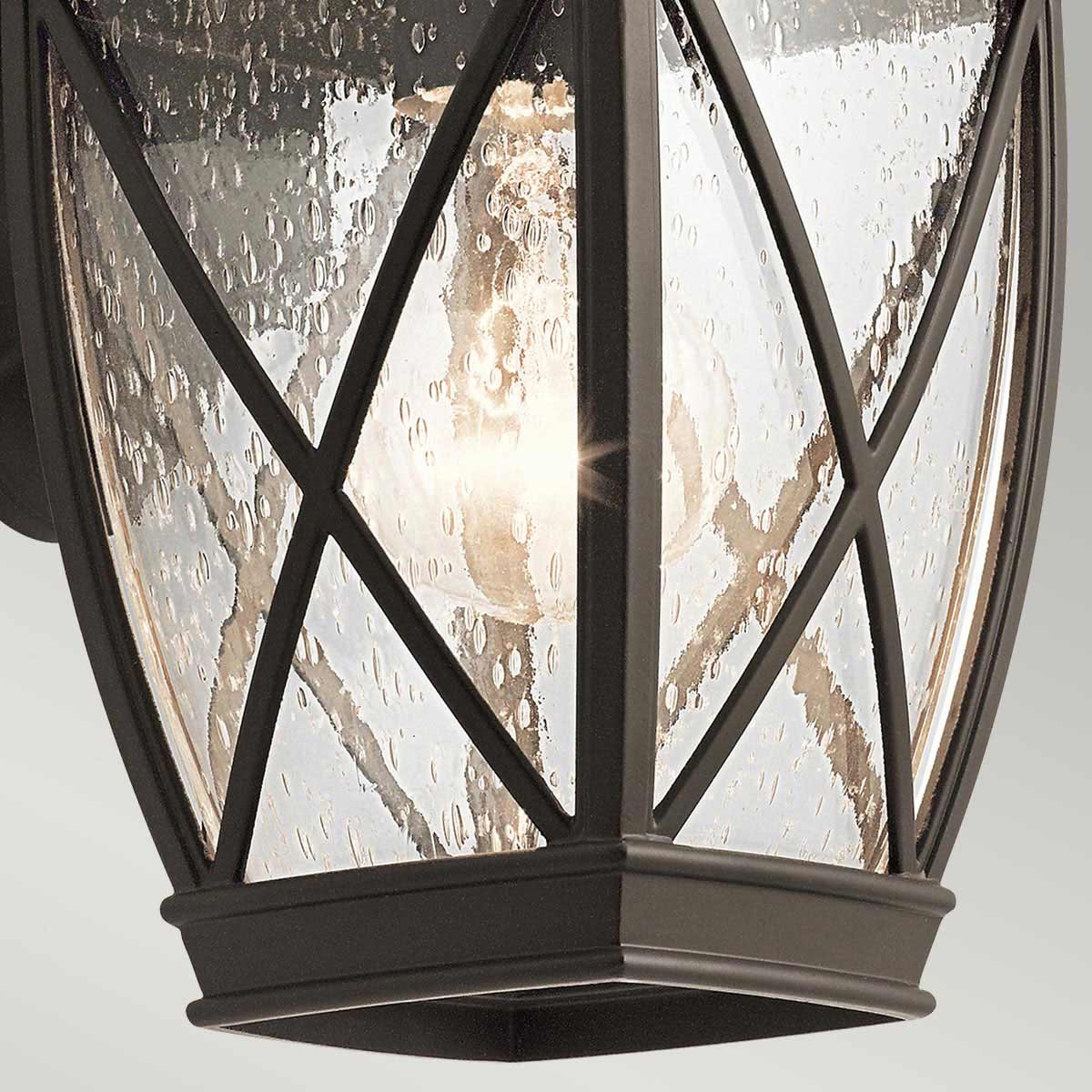 Kichler Outdoor Wall Light from the Tangier range. Tangier 1 Light Small Wall Lantern Product Code = KL-TANGIER2-S