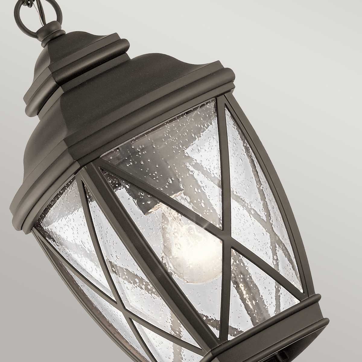 Kichler Outdoor Hanging from the Tangier range. Tangier 1 Light Medium 7.5" Chain Lantern Product Code = KL-TANGIER8-M