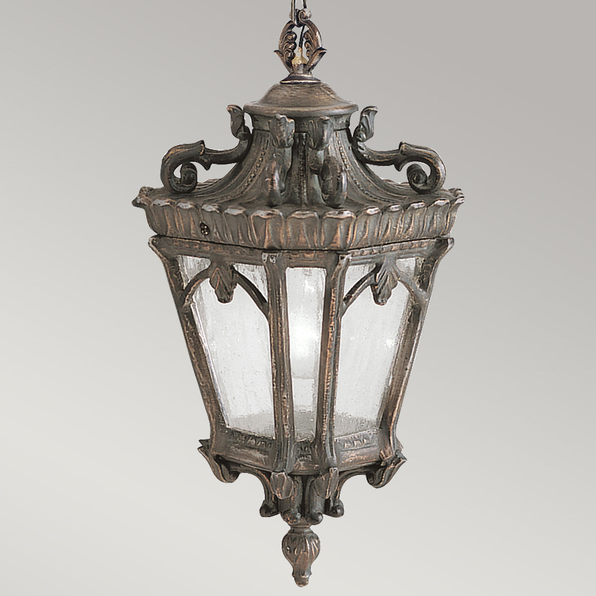 Kichler Outdoor Hanging from the Tournai range. Tournai 1 Light Medium Chain Lantern Product Code = KL-TOURNAI8-M