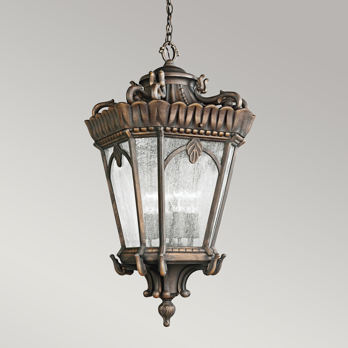 Kichler Outdoor Hanging from the Tournai range. Tournai 4 Light Grand Extra Large Chain Lantern Product Code = KL-TOURNAI8G-XL