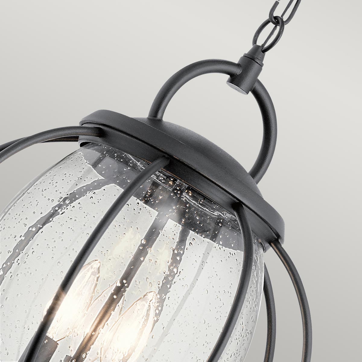 Kichler Outdoor Hanging from the Vandalia range. Vandalia 3 Light Large Chain Lantern Product Code = KL-VANDALIA8-L