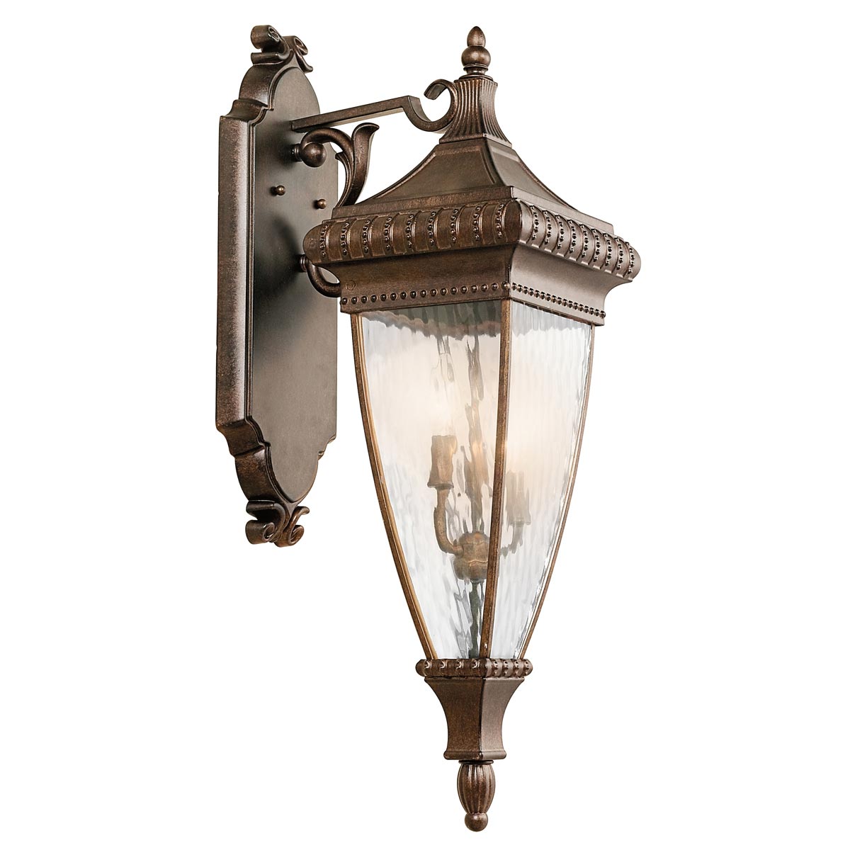 Kichler Outdoor Wall Light from the Venetian Rain range. Venetian Rain 3 Light Large Wall Lantern Product Code = KL-VENETIAN2-L