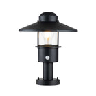 Elstead Lighting Pedestal Lantern from the Klampenborg range. Klampenborg 1 Light Pedestal with PIR Product Code = KLAMPENBORG-PED-PIR-BK