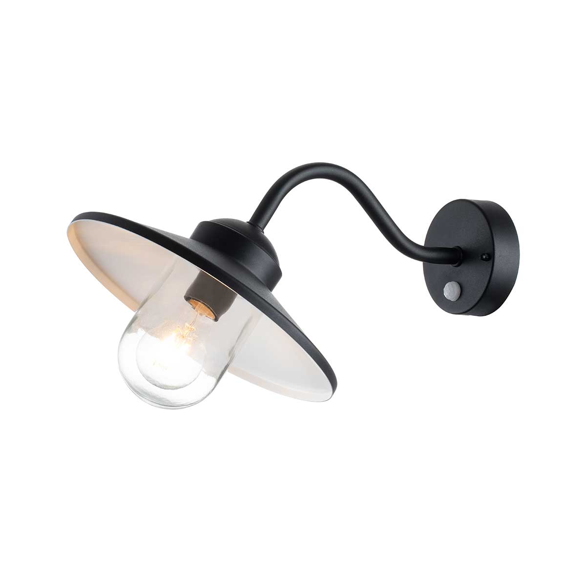 Elstead Lighting Outdoor Wall Light from the Klampenborg range. Klampenborg 1 Light Wall Lantern with PIR Product Code = KLAMPENBORG-PIR-BK