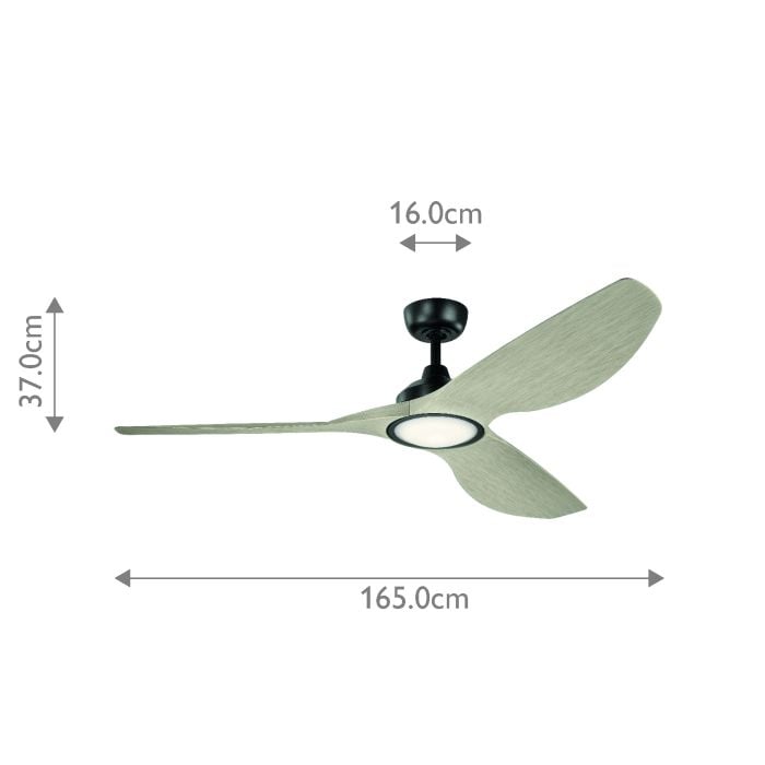 Kichler Ceiling Fan Imari - 65in / 165cm Fan - Satin Black part Number = KLF-IMARI-65-SBK