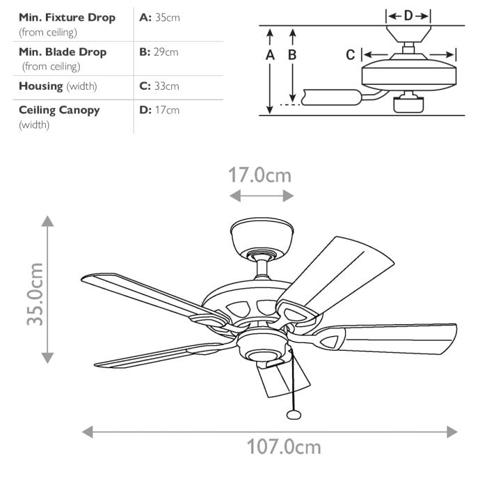 Kichler Ceiling Fan Kevlar - 42in / 107cm Fan - Matte White part Number = KLF-KEVLAR-42-WHT