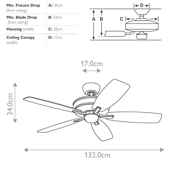 Kichler Ceiling Fan Monarch II - 52in / 132cm Fan - Burnished Antique Pewter part Number = KLF-MONARCH2-52-BAP