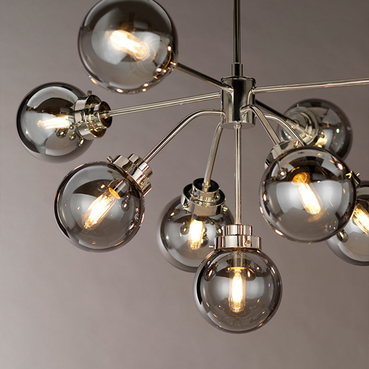 Elstead Lighting Chandelier from the Kula range. Kula 9 Light Chandelier Product Code = KULA9