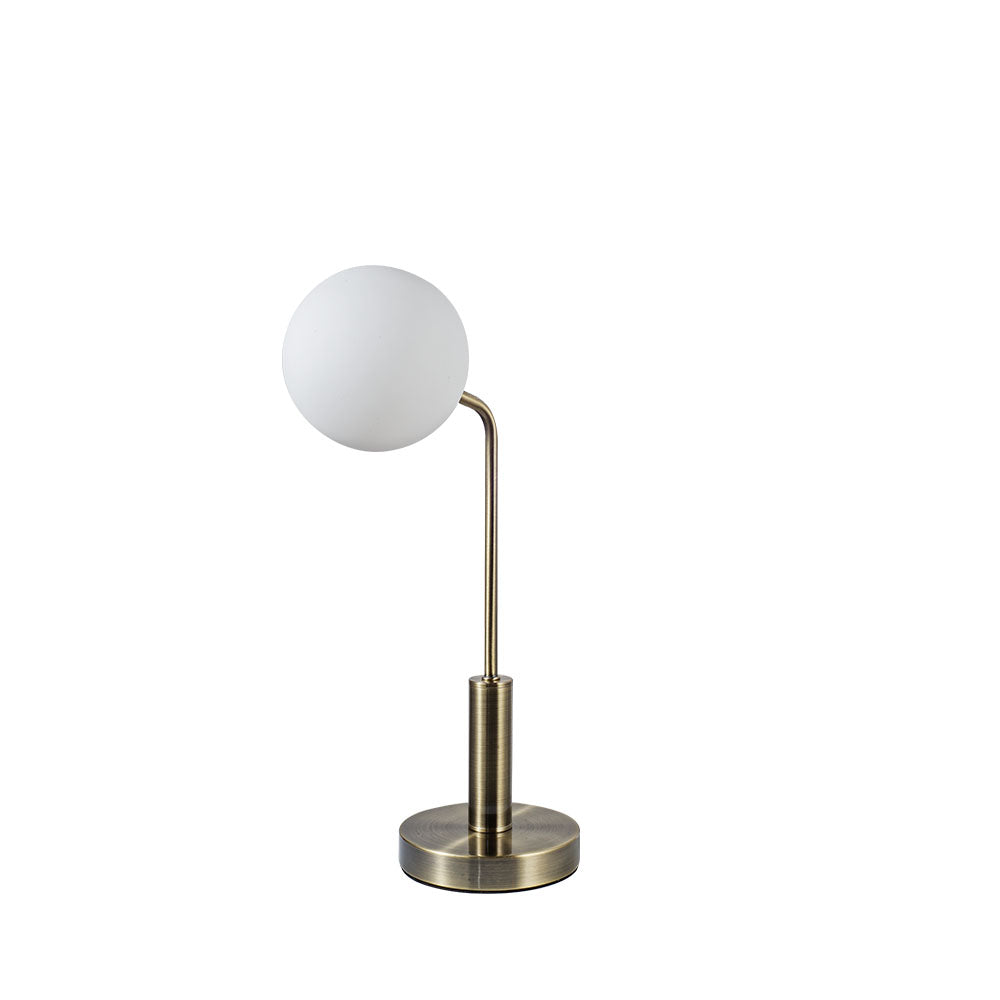 Magnalux Lando Antique Brass Table Light with Opal Ball Part Number - LAN01ABTL